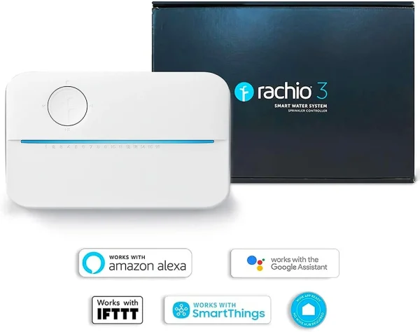 Rachio 8ZULW-C 8 Zone 3 Smart Sprinkler Controller, White